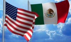 Mexico and USA flag